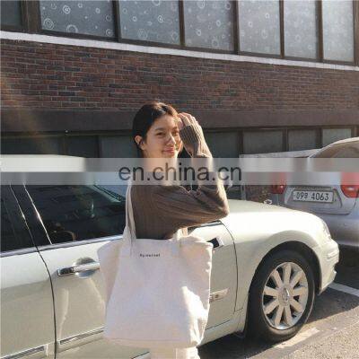 Wholesale Top Quality Black Big Canvas Tote Bag Cotton Shopping Bag Beach Tote Bag With Custom Printed Logo photo-4