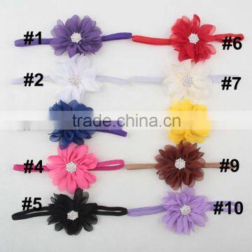 2015 New Born Baby Chiffon Elastic Hairband Headband Flower Accessories for Babies MY-AD00017 photo-3