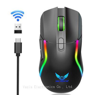 RGB lighting 2.4 GHz wireless transmission 1200-1600-2400-3200 dpi gaming mouse for Desktop and Laptop