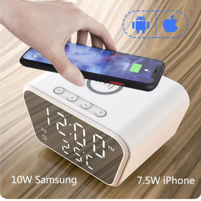 Universal Wireless Charger With Digital Clock Portable Chargers 15W Fast Wireless Charger Stand photo-2