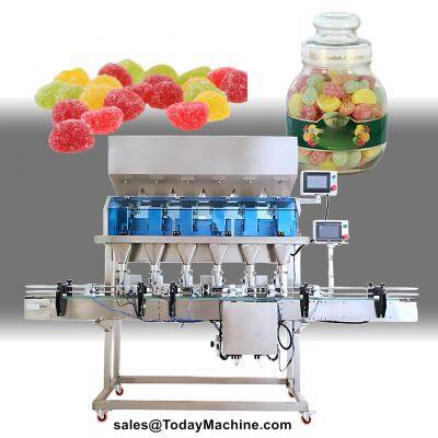 Automatic Weighing Jar Bottle Candy Chocolate Gummy Filling Machine Line