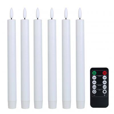 3D Wick Flickering Light Battery Electric Tapered Candle Sticks Led Flameless Taper Candles With Wax