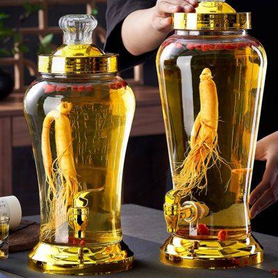 Ginseng & Medicinal Liquor Glass Jar With Tap - 3 Sizes (5/4/3 Liters Capacity), Ideal for Infusing Ginseng/Medicinal Wines & Display photo-2