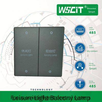 Factory Supply Large-panel Tactile 485 Switches, Customized Metal-frame High-voltage Wireless 2.4g Integrated Smart Switches