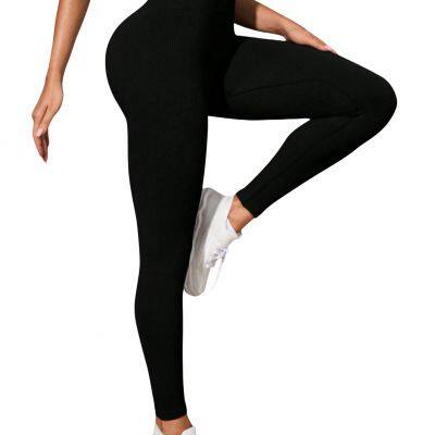 Wholesale Seamless Sports Yoga Pants for Women's Fitness Leggings, High Waisted Leggings, Peach Hip Compression Pants