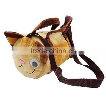 Brown Cute Cat Shaped Velvet Mini Duffel Bag for Kids Children photo-5