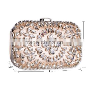 2016 China handmade Wholesale New Stylish lady clutch bag with crystal