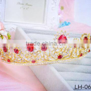 The new bride crown headdress red diamond white wedding jewelry