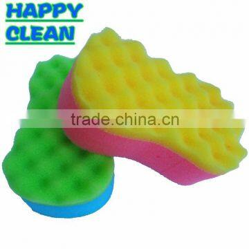 Colorful Wave Shaped Pore Shower Sponge / Bath Sponge