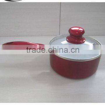 Pressed aluminum non-stick ceramic sauce pan with metallic painting