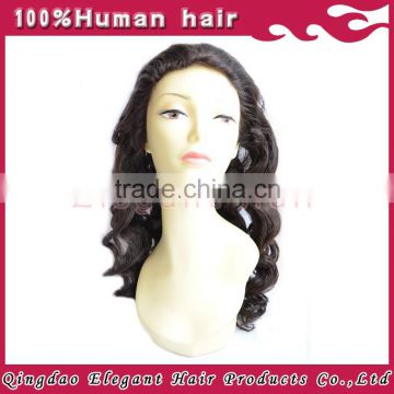 2015 Wholesale Cheap Lace Wig With Bangs 100% Unprocessed Virgin Remy Brazilian Human Hair Full Lace Wigs