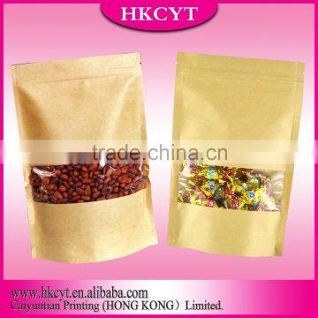 Accept Custom Order and PET & PE Material Brown Kraft Paper Bag with window