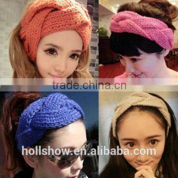 Fashion Trendy Acrylic Knit Handmade Crochet Headband Women