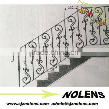 handforged wrought iron stair railing/Decorative wrought iron staircase design