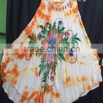 New fashion for lady with umbrella dress in India Professional Manufacturer Wholesale Rayon Tie Dye Umbrella Dress