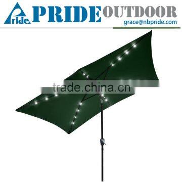 Outdoor Patio Beach Aluminium Sun Shade Solar Powered Handle Led Light Umbrella Clear Led Umbrella