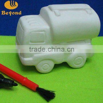 Dolomite ceramic crafts car shaped for diy gifts children painting