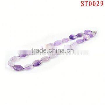 ST0029 wholesale fashion jewelry necklace purplish crystal shaped pearl necklace