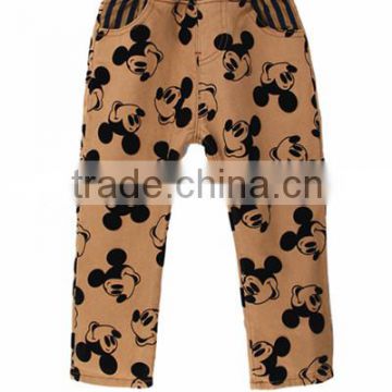 fashion kis mickey pants,winter children jeans trousers,plain corduroy boys long pant