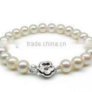 High quality White Fresh Pearl Beads Bracelet FQ-9111