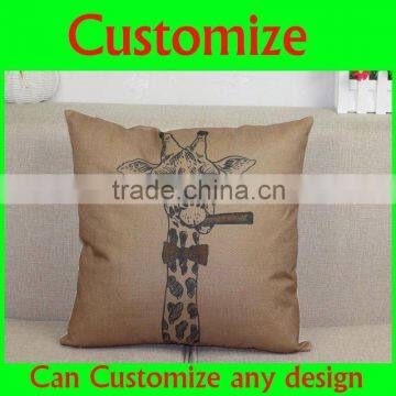 Custom made printed cotton cat cushion cover