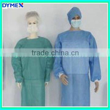 Dymex Knitted Cuff SMS Non Woven Disposable Isolation Gown