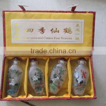 Chinese inside hand painted crystal snuff bottle