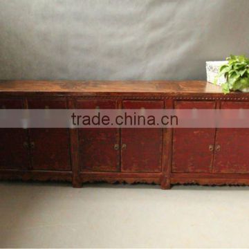 Chinese antique red TV cabinet