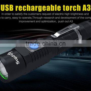 USB Charge Led Flashlight With 5 Modes and 2 Swith photo-2