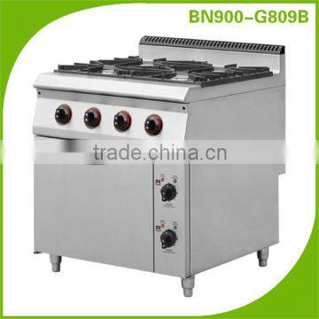 Cosbao 4 burner gas range with oven/restaurant cooking equipment for sale (BN900-G809)