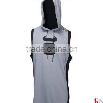 High qulaity New fahion men's sleeveless hoodies