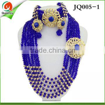 Amazing African Beads Jewelry Set, Crystal Beads Necklace Set for Nigerian Wedding JQ005-1