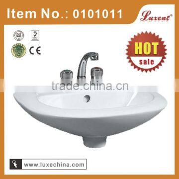 Porcelain sanitary wall hung white wash basin