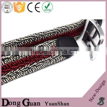 2016 Hot Sale Needlepoint Waist Belt Custom Braided Stretch Elastic Cowhide Leather Soft Belts