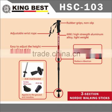 KING BEST Walking stick trekking pole three-legged walking stick adjustable nordic walking poles folded climbing stick