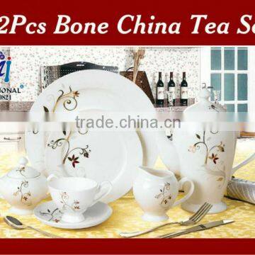 22pcs bone china decal tea set