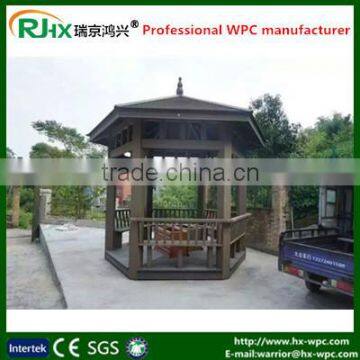 garden pavilion gazebo with customized size made of wood plastic composite decking material