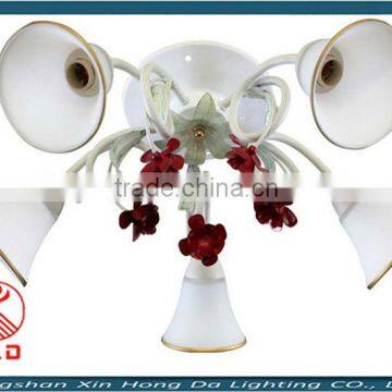 5 heads white hotel chandelier, flower e14 ceiling light