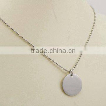 Blank Round Disk Pendant Fashion Ball Chain Necklace photo-5