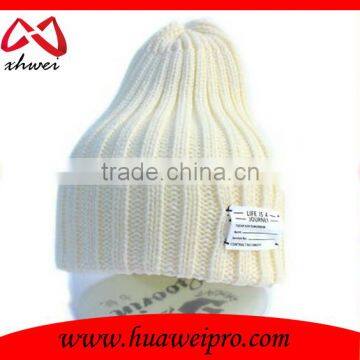 Long Plain Beanie Various Colors Custom Woven Label Knitted Beanie photo-5