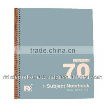 70 Sheet Subject Notebook