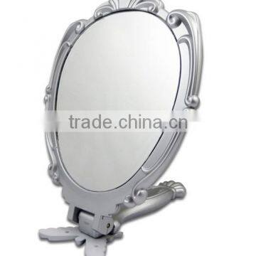 Single side foldable portable handheld makeup hollywood mirror