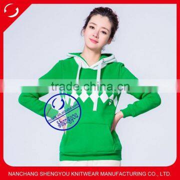 2015 custom lady's fashion pullover fleece printed sweatshirts hoodies