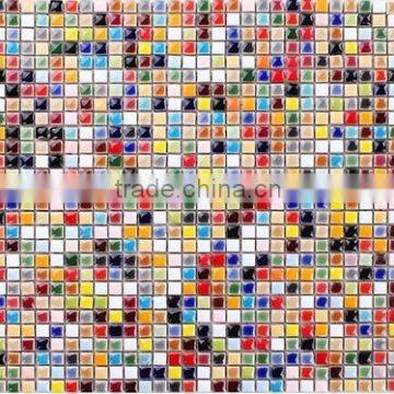 Glazed Blue Green Pink Yellow Mixed Ceramic Mosiac Tile Min10*10mm photo-3