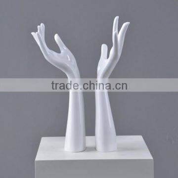 elegant white fiberglass mannequin hand for jewelry display