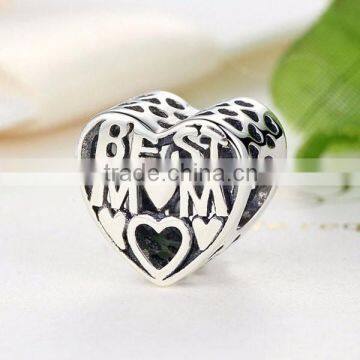 925 silver European beads charm bracelets best mum heart