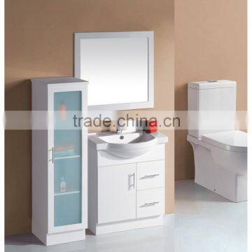 Modern vanity side cabinet single vessel sink bathroom cabinet with mirror