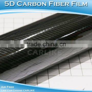 CARLIKE Bubble Free Super Glossy 5D Carbon Fiber Vinyl Car Body Wrapping Foil