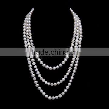 Long Natural Freshwater Pearl Necklace