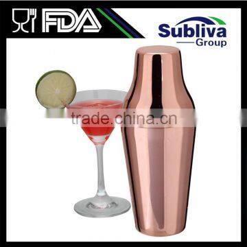 600ml Boston Cocktail Shaker Stainless Steel, Bar Copper Plated bottle Custom Cocktail Shaker Boston